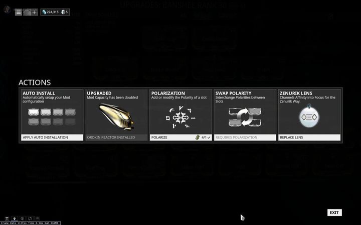 Oprócz samego modowania i żonglowania różnymi zestawami modyfikacji, możesz również dokonać innych akcji - Modyfikowanie broni i Warframe - Warframe - poradnik do gry