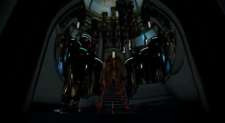 Przed wejściem do pokoju Testu zręczności, zauważysz gigantyczne organy oraz drzwi - Warframe - Lua (wyzwania Orokin i muzyczne puzzle) - Warframe - poradnik do gry