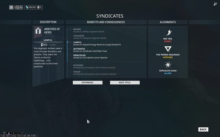 Arbitrzy Hexis (Arbiters of Hexis) posiada dobre stosunki z Cefalon Suda (Cephalon Suda) - +50% do reputacji Cefalon Suda podczas wykonywania misji Arbitrów Hexis - Warframe - Arbitrzy Hexis - Warframe - poradnik do gry