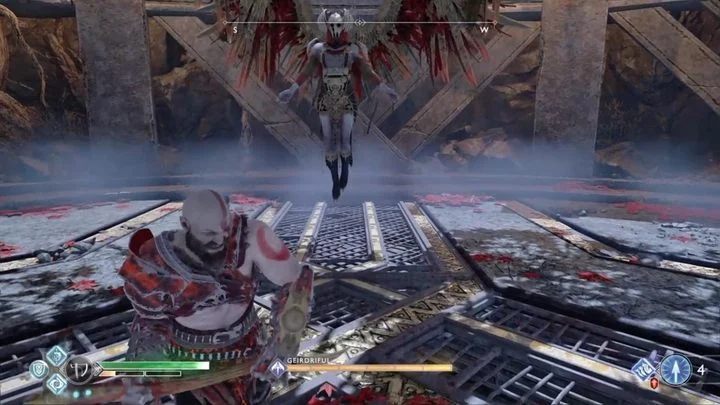 Do pojedynku z Geirdriful warto przygotować się i rekomendowane kroki dokładniej opisane zostały na stronie wprowadzenia do tego rozdziału poradnika - God Of War: Walkiria Geirdriful, Przedgórze - jak pokonać? - God Of War - poradnik do gry