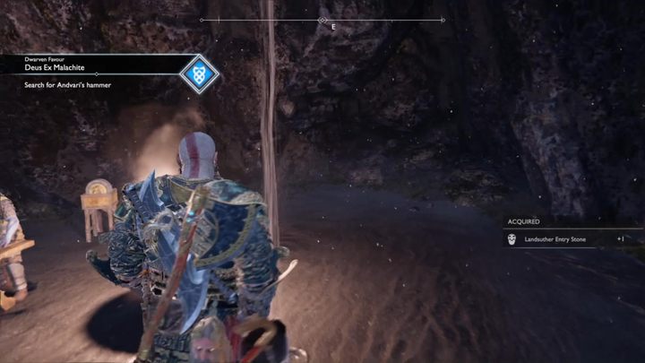 Komentarz: W zadaniu Deus Ex Malachit musisz udać się do Kopalni Landsudr i odszukać młot dla Broka - God Of War: Przysługi - spis wszystkich zadań - God Of War - poradnik do gry