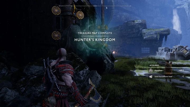 Miejsce odkopania skarbu: Veidrrgard - obok bramy - God Of War: Mapy Skarbów - lista wszystkich, porady - God Of War - poradnik do gry