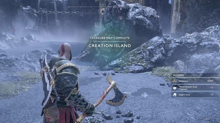 Miejsce odkopania skarbu: Magazyn Buriego - skarb znajdziesz na plaży - God Of War: Mapy Skarbów - lista wszystkich, porady - God Of War - poradnik do gry