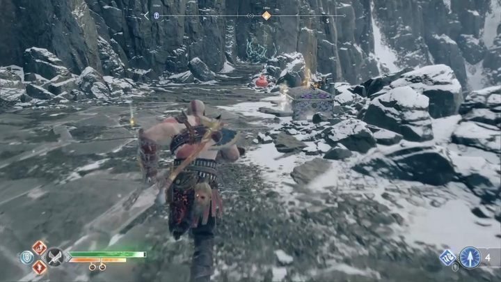 Pierwszy fragment znajdziesz w skrzyni, niedaleko wyjścia na szczyt w lokacji Góra - God Of War: Niflheim - Echa mgły, porady - God Of War - poradnik do gry