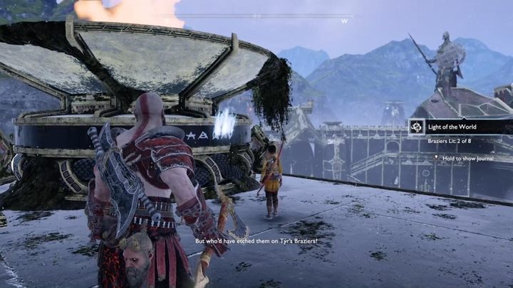Komentarz: Kolejne palenisko jest na wieży Jotunheimu - God Of War: Światło Świata - solucja, opis przejścia - God Of War - poradnik do gry