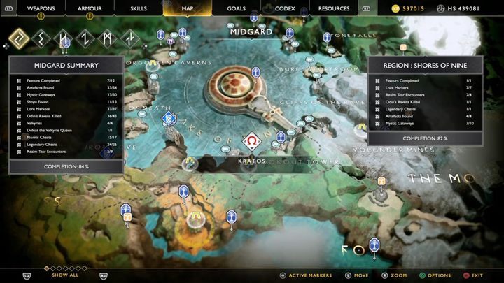 Region Wybrzeża Dziewięciu trochę się różni od pozostałych lokacji, gdyż składa się na niego wiele pomniejszych wysp - God Of War: Wybrzeże Dziewięciu - informacje, sekrety i znajdźki - God Of War - poradnik do gry