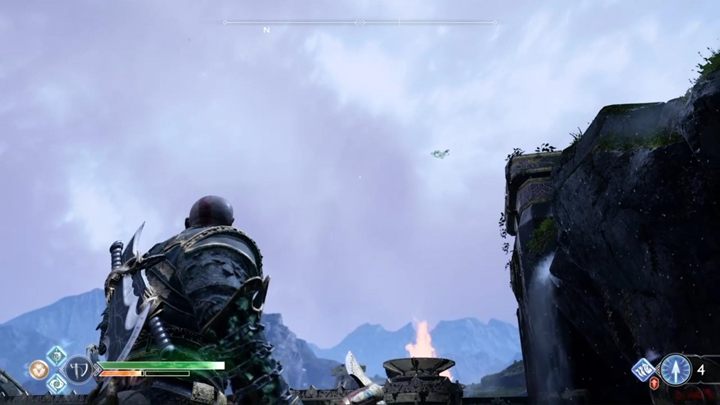 Komentarz: Musisz wspiąć się po zboczu - kruk lata niedaleko wyspy - God Of War: Wieża Strażnicza - lista sekretów i znajdziek - God Of War - poradnik do gry