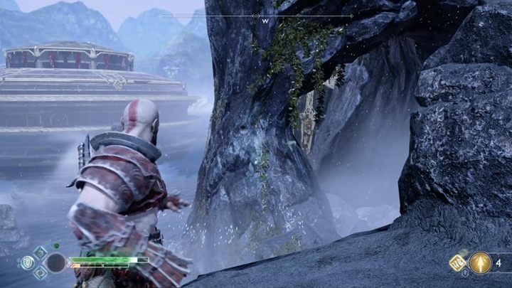 Komentarz: Musisz udać się na wyspę obok, na Skalne Wodospady i z niej trafić Kruka (być może da się go trafić pod innym kątem) - God Of War: Magazyn Buriego - lista sekretów i znajdziek - God Of War - poradnik do gry