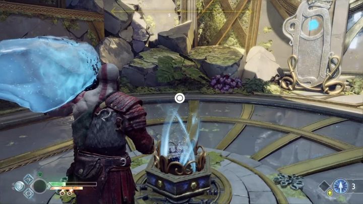 Uwaga: Choć gra najwidoczniej tego nie rejestruje, możesz zdobyć jeszcze trzeci znacznik informacji - w miejscu, gdzie strąciłeś kryształ (blisko ostatniej legendarnej skrzyni) - God Of War: Alfheim - wszystkie sekrety i znajdźki, lista - God Of War - poradnik do gry