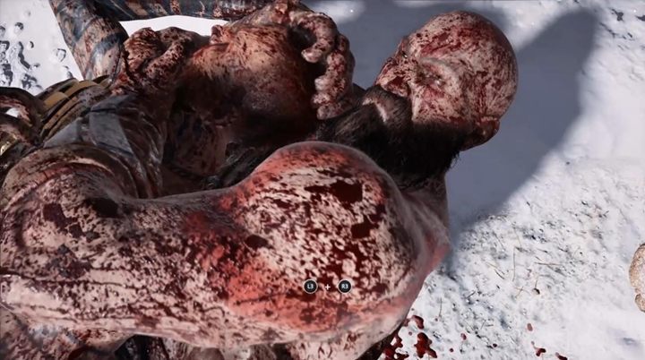 Pojedynek z Nieznajomym kończy się wciskając L3+R3 (lewą i prawą gałkę analogową) - God of War: Nieznajomy z prologu - God Of War - poradnik do gry