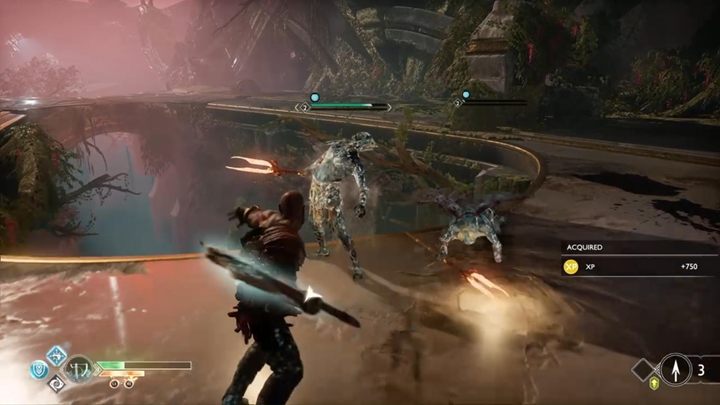 Na dole czeka komitet powitalny - ponownie czeka cię konfrontacja z grupką mrocznych elfów - God Of War: Światło Alfheimu - solucja, opis przejścia - God Of War - poradnik do gry