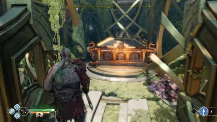 Wejdź na utworzony most i zniszcz rośliny, by odsłonić kolejny otwór - God Of War: Światło Alfheimu - solucja, opis przejścia - God Of War - poradnik do gry