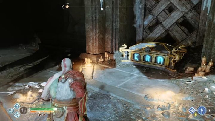 Zejdź na dół - możesz teraz pokusić się o zdobycie skrzyni Norn, niszcząc trzy runy - God Of War: Wnętrze Góry - solucja, opis przejścia - God Of War - poradnik do gry