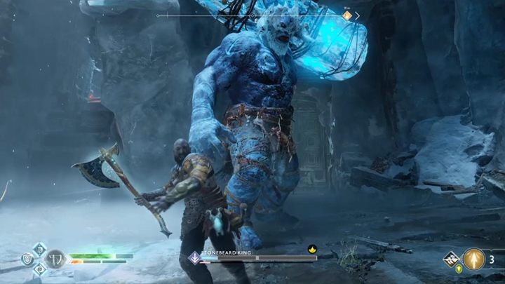 Podnieś teraz czerwony kryształ i wyceluj w lodowe cele przed sobą - God Of War: Magiczne Dłuto - solucja, opis przejścia - God Of War - poradnik do gry