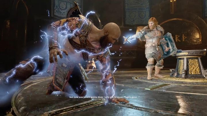 Podejdź do misy z piaskiem - zjawi się ocalały syn Thora i zapragnie zemścić się za śmierć swojego brata - God Of War: Za zamkniętymi drzwiami - solucja, opis przejścia - God Of War - poradnik do gry