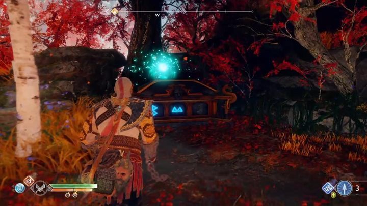 Wyjdź z chatki - na zewnątrz możesz pokusić się o zdobycie piątej skrzyni Norn w tej lokacji - God Of War: Czarna Runa - solucja, opis przejścia - God Of War - poradnik do gry