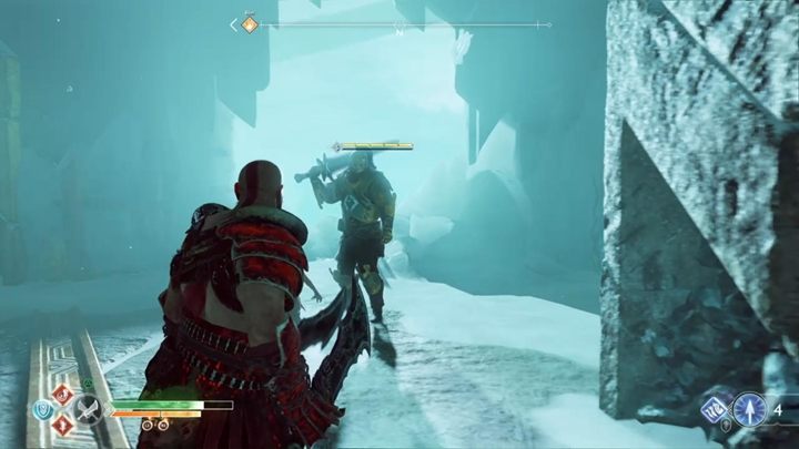 Za drzwiami czeka na ciebie silny przeciwnik, więc uważaj i postaw na uniki - God Of War: Ucieknij z Helheimu - solucja, opis przejścia - God Of War - poradnik do gry