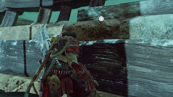 Pod koniec drogi, podejdź do części statku i ją oderwij, by uciec przed wrogami - God Of War: Ucieknij z Helheimu - solucja, opis przejścia - God Of War - poradnik do gry