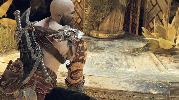 Podejdź do runy i spróbuj odwrócić świątynię - jest ona jednak przyczepiona dwoma łańcuchami, którymi musisz się wcześniej zająć - God Of War: Droga do Jotunheimu - solucja, opis przejścia - God Of War - poradnik do gry