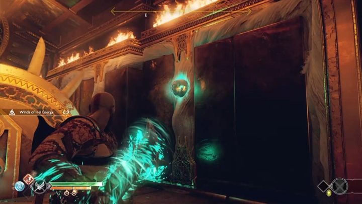 Pochwyć Wiatry Hel i umieść je w kuli po prawej stronie, zaraz obok kolejnego rządu pułapek - God Of War: Droga do Jotunheimu - solucja, opis przejścia - God Of War - poradnik do gry