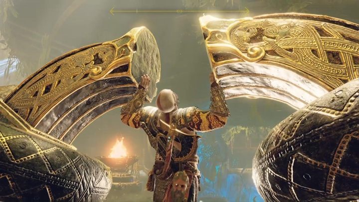 Otwórz fioletową skrzynię (trzeci fragment do świata Niflheim), zniszcz łańcuch, pokonaj wrogów i wróć do windy - God Of War: Droga do Jotunheimu - solucja, opis przejścia - God Of War - poradnik do gry