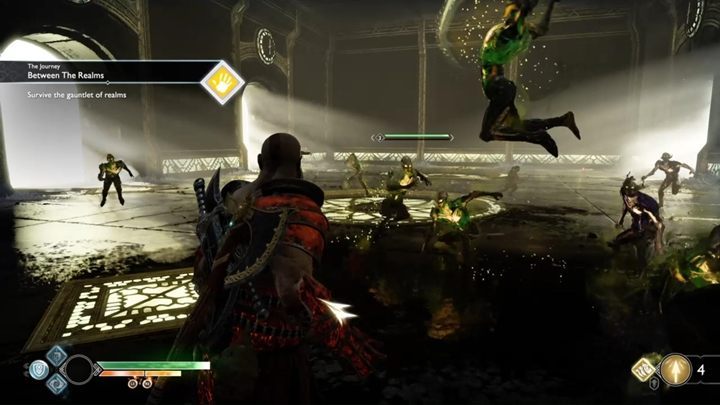 Pierwsza runda, to chmara słabych wrogów, w bardzo dużej liczbie - God Of War: Między Światami - solucja, opis przejścia - God Of War - poradnik do gry