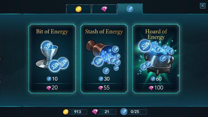 Wydaj swoje Gems - Jak regenerować energię? - Harry Potter i Tajemnica Hogwartu - poradnik do gry