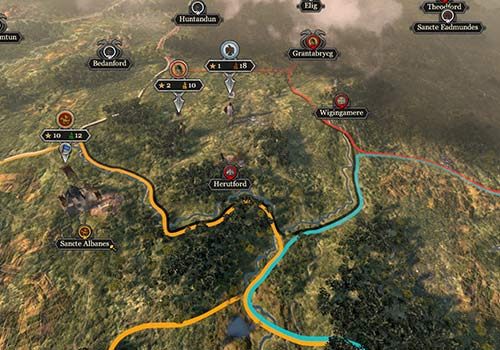 Gra pomogą rozróżnić, kto jest wrogiem a kto przyjacielem na mapie poprzez zastosowanie różnych kolorów na mapie głównej - Garść porad na początek do Total War Saga Thrones of Britannia - Total War Saga Thrones of Britannia - poradnik do gry