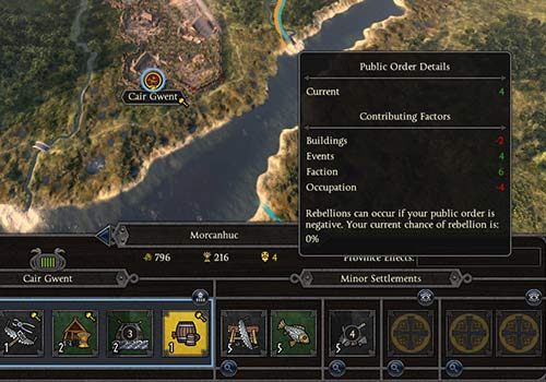 Ład publiczny decyduje o bezpieczeństwie w prowincji - Garść porad na początek do Total War Saga Thrones of Britannia - Total War Saga Thrones of Britannia - poradnik do gry