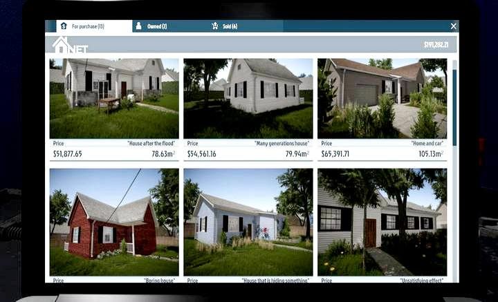 Korzystając z laptopa w swoim biurze możesz przeglądać posiadane budynki oraz kupować nowe - Podstawowe informacje o inwestycjach w House Flipper - House Flipper - poradnik do gry