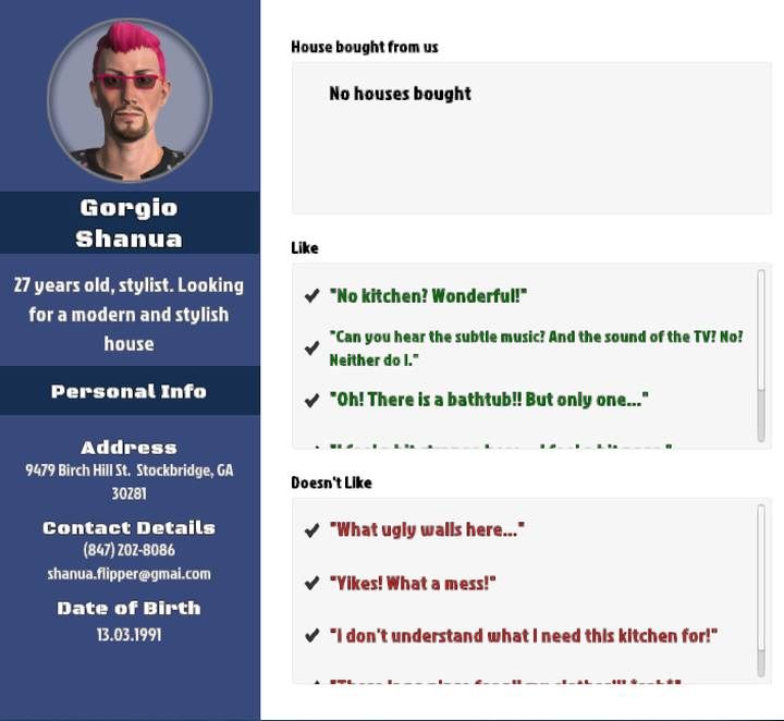 Gorio Shanua - Gorio Shanua | kupcy w House Flipper - House Flipper - poradnik do gry