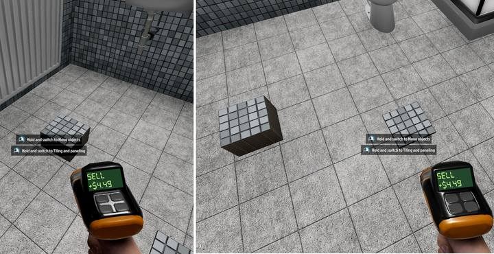 Tak świeżo zakupiony zestaw płytek, jak i ten na którym pozostała tylko jedna sztuka, sprzedaż za tę samą kwotę - Porady na start w grze House Flipper - House Flipper - poradnik do gry