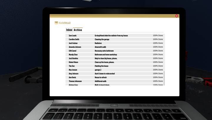 Zlecenia możesz przeglądać na swoim laptopie, a także powtarzać je - House Flipper - poradnik do gry