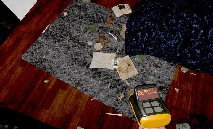 Odpadków możesz pozbywać się także z użyciem urządzenia do sprzedaży (4), jest to jednak opcja niezalecana - usunięte w ten sposób śmieci nie poprawiają twoich statystyk sprzątania, więc wolniej zdobędziesz nowe Perki - House Flipper | Rodzaje prac budowlanych - House Flipper - poradnik do gry