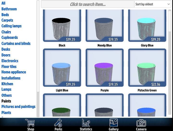 W sklepie znajduje się duża ilość kolorów farb - House Flipper | Rodzaje prac budowlanych - House Flipper - poradnik do gry