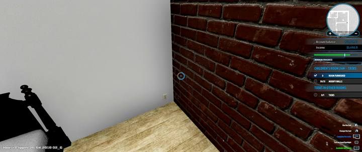 Nowy fragment ściany wpasowuje się świetnie, dzieląc pomieszczenia na dwa niemal identyczne pokoje - Zlecenie Tomasz Zgrzybiewicz (Thomas Johnson), solucja, House Flipper - House Flipper - poradnik do gry