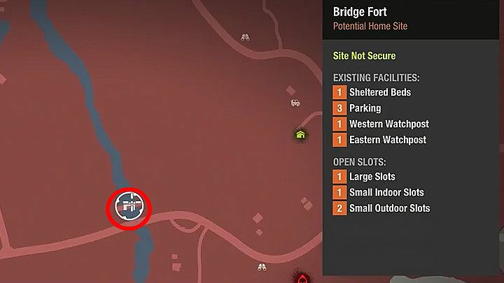 Jednym z najlepszych miejsc na założenie bazy w Cascade Hills jest Bridge Fort zlokalizowany nad rzeką, niedaleko mostu - Bazy w Cascade Hills | State of Decay 2 - State of Decay 2 - poradnik do gry