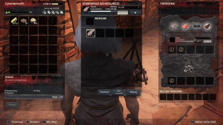 Aby ognisko płonęło, musimy zapewnić mu odpowiednie paliwo takie jak drewno lub węgiel - Conan Exiles: Picie i pożywienie - Conan Exiles - poradnik do gry