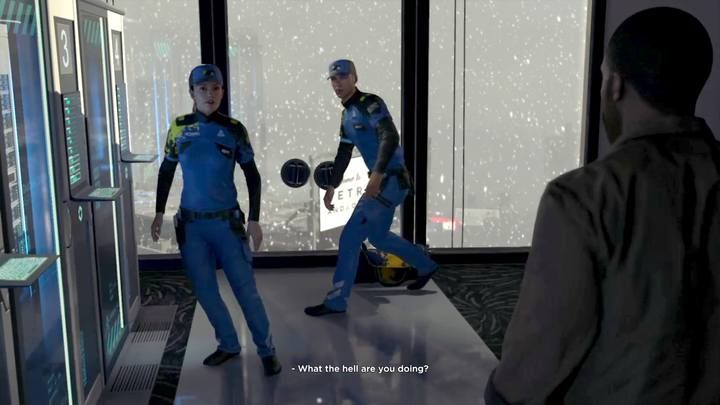 Jeśli nie zabezpieczysz drzwi, do środka wtargnie pracownik, będący potencjalnym zagrożeniem - Wieża Stratford | Markus | Solucja Detroit Become Human - Detroit Become Human - poradnik do gry