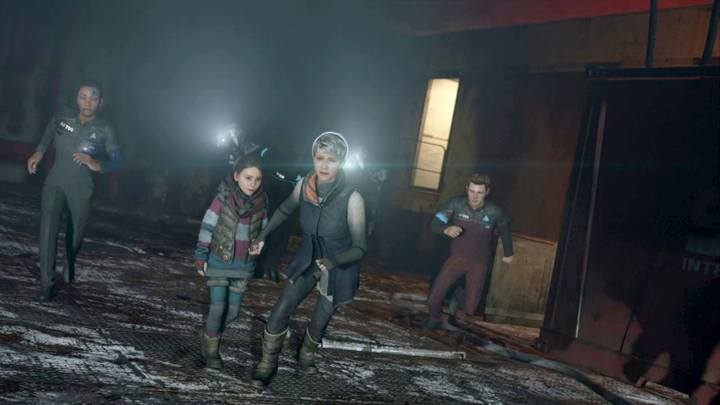 Najbezpieczniejszą opcją uniknięcia policji pod koniec rozdziału będzie udawanie martwych. Wybierz tą opcję od razu, gdy się pojawi. - Rozdroża - wątek Kary | Sceny wspólne | Solucja Detroit Become Human - Detroit Become Human - poradnik do gry