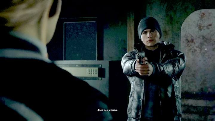 Główna scena, to spotkanie Connora z Markusem; Connor może stać się defektem, przy czym Markus nieznacznie może mu pomóc prowadząc sterowany dialog zwiększający niestabilność Connora - Rozdroża - wątek Connora | Sceny wspólne | Solucja Detroit Become Human - Detroit Become Human - poradnik do gry