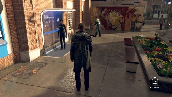 Kieruj się w przeciwną stronę i zejdź schodami w dół - Jerycho i Czas decyzji | Markus | Solucja Detroit Become Human - Detroit Become Human - poradnik do gry