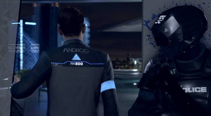 Po zakończeniu analizy i szukania wskazówek, wyjdź na zewnątrz by rozpocząć negocjacje - Zakładniczka | Connor | Solucja Detroit Become Human - Detroit Become Human - poradnik do gry