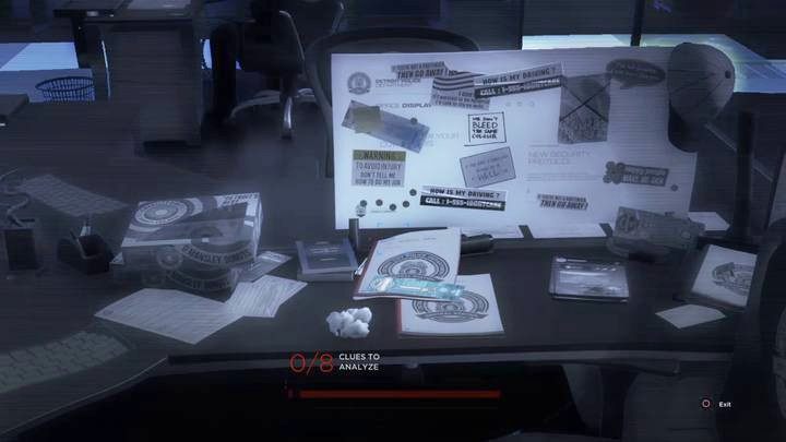 Analiza wielu danych na biurku pozwoli ci potem na prowadzenie lepszych dialogów - Czekając na Hanka | Connor | Solucja Detroit Become Human - Detroit Become Human - poradnik do gry