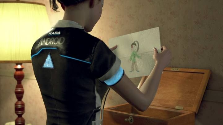 Jeśli poprawisz wystarczająco relacje z Alice, otrzymasz kluczyk do jej szkatułki - Nowy dom | Kara | Solucja Detroit Become Human - Detroit Become Human - poradnik do gry