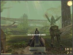 Podejdź do Deforta i spróbuj nadać komunikat do centrali - PO TLONG KARAI cz.1 | Vietcong - Vietcong - poradnik do gry