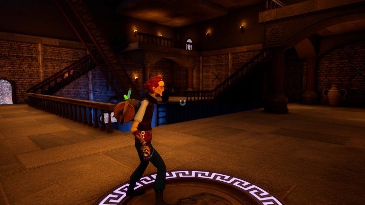 Wystarczy, że zostawisz cień na przycisku na samym dole, potem szybko wbiegniesz na piętro wyżej i przeskoczysz na kolejne schody - Opis przejścia lokacji 2. | The Watchmaker - The Watchmaker - poradnik do gry