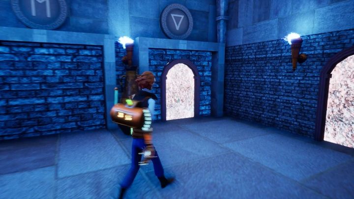 Musisz ponownie wskoczyć w zielony portal i kliknąć przycisk - Rozwiązanie zagadek z lokacji 2. | Opis przejścia | The Watchmaker - The Watchmaker - poradnik do gry