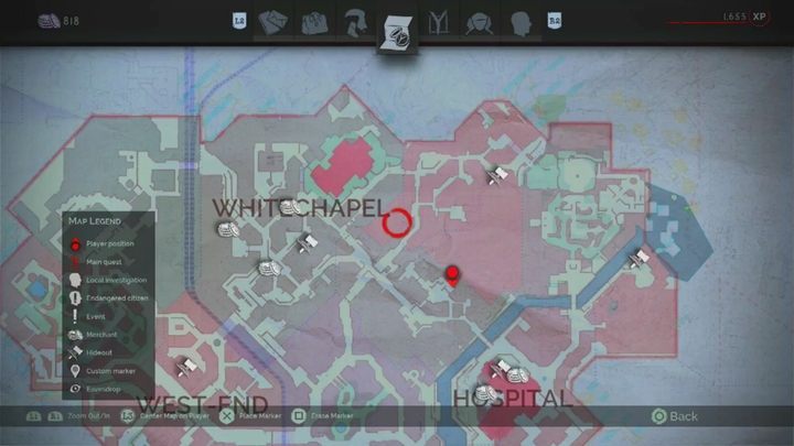 Komentarz: Notatkę znajdziesz w budynku, gdzie mogłeś uratować Cadogana Batesa - Vampyr: Notatki zapisane brajlem - jak odnaleźć wszystkie? - Vampyr - poradnik do gry