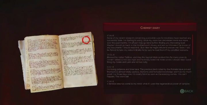 Komentarz: Po oddaniu wszystkich notatek, Mason Swanbrough zleci ci zdobycie receptury przywracającej wzrok - Vampyr: Notatki zapisane brajlem - jak odnaleźć wszystkie? - Vampyr - poradnik do gry